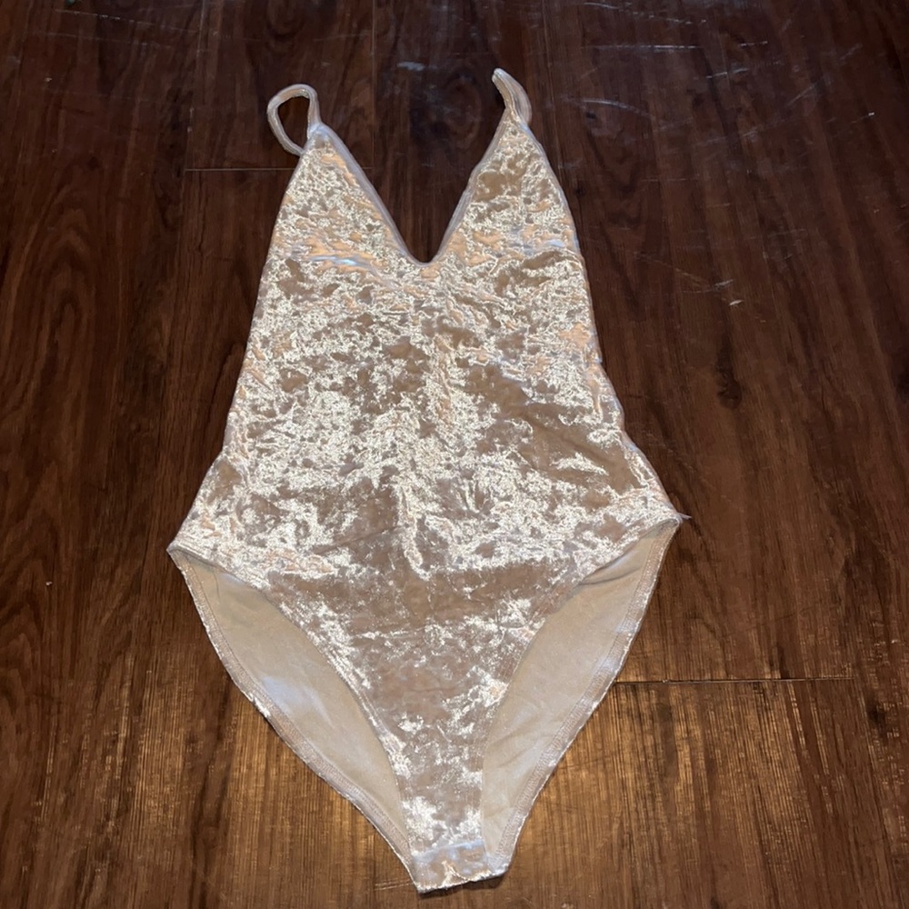 Forever 21 cream velvet body suit